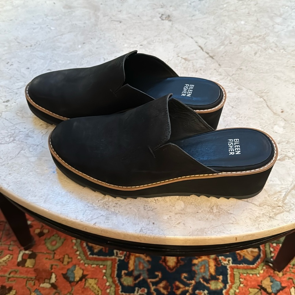 Eileen Fisher Nubuck Loti Wedge Mule